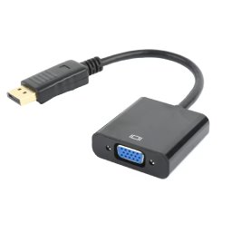 Kábel átalakító DisplayPort to VGA M/F adapter 0,2m fekete Gembird PN: A-DPM-VGAF-002