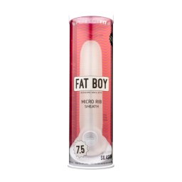 Perfect Fit - Fat Boy Micro Ribbed - péniszköpeny (19 cm, fehér)