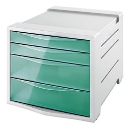 ESSELTE Irattároló, műanyag, 4 fiókos, ESSELTE "Colour'Breeze", áttetsző zöld