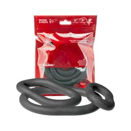 Perfect Fit Ultra Wrap - vastag péniszgyűrű szett (fekete, 3 db)