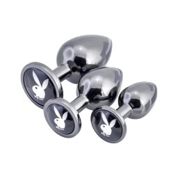 Playboy - anál plug szett - 3 részes (ezüst)