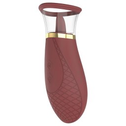Dreamtoys Roxy - szívó-nyaló vibrátor (bordó)