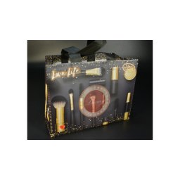 Ökotáska Luxury Beauty fekete arany prémium bevásárló táska 30x24x14 cm