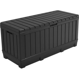 Keter KENTWOOD kerti tároló box - 350 L, ülhető párnatartó, grafit