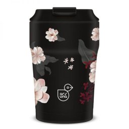 Flowery Black virágos thermo bögre - 350 ml - Ars Una