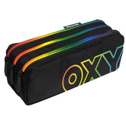 OXYBAG 3 rekeszes bedobálós tolltartó - fekete / sárga neon