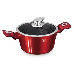 Berlinger Haus Lábas üvegfedővel 20 cm márvány bevonattal Burgundy Edition BH/1256NN