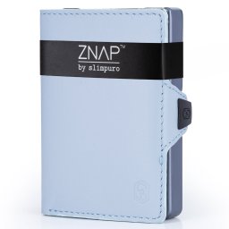 Slimpuro ZNAP, vékony pénztárca, 12 kártya, érmetartó, 8,9 x 1,8 x 6,3 cm (SZ x M x M), RFID védelem (ZNAPPBlueLBlue12)