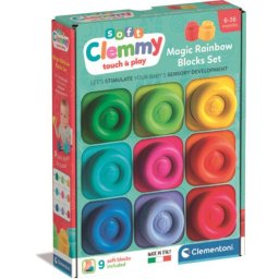 Színes Clemmy puha építőkocka szett 9 db-os Clementoni