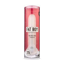 Perfect Fit Fat Boy Micro Ribbed - fehér vastagító péniszköpeny (19 cm)