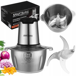 Kraft&Dele rozsdamentes acél tartályos konyhai aprító, 350 W, 2L
