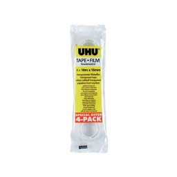 UHU Ragasztószalag, 15 mm x 10 m, 4 db, UHU, átlátszó