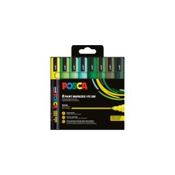 UNI Dekormarker készlet, 1,8-2,5 mm, UNI "Posca PC-5M", 8 különböző zöld szín