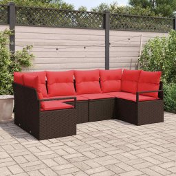 vidaXL Kanapé Szett 6 db Barna [Műanyag]: Poly Rattan