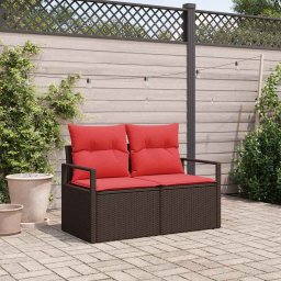 vidaXL Kerti kanapé párnával 120 x 62 x 69 cm polirattan