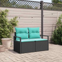 vidaXL Kerti kanapé párnával 120 x 62 x 69 cm polirattan