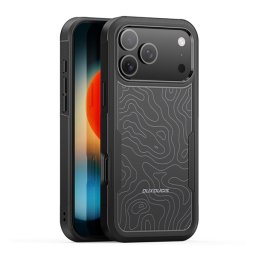 DUX DUCIS SHLD defender szilikon telefonvédő (erős ütésállóság, MagSafe, terep minta) FEKETE Apple iPhone 17 Pro Max