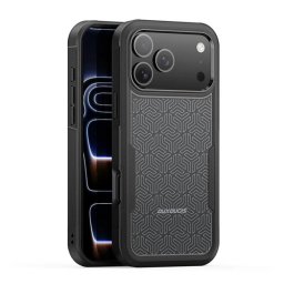DUX DUCIS SHLD defender szilikon telefonvédő (erős ütésállóság, MagSafe, háromszög minta) FEKETE Apple iPhone 17 Pro Max