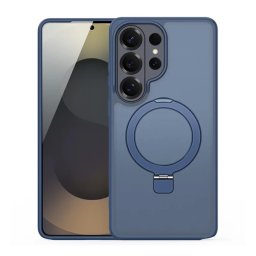 DUX DUCIS YIND szilikon telefonvédő (ütésállóság, kameravédő, matt, MagSafe, kitámasztó) SÖTÉTKÉK Samsung Galaxy S26 Ultra (SM-S948)