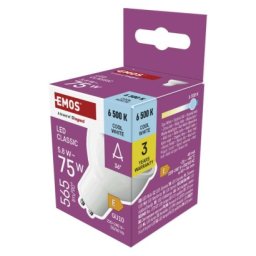 LED izzó Classic MR16 fehér/ GU10 / 5,8 W (75 W) / 565 lm / Hideg fehér