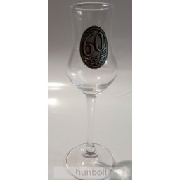 Talpas pálinkás pohár (tulipános, grappás pohár) 85 ml 60 szám matricával