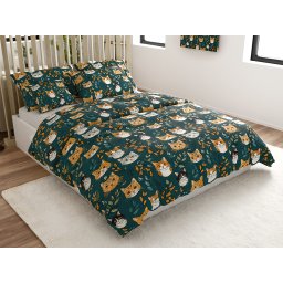 Polipamut ágyneműhuzat CATTAMI POLY sötétzöld Ágyneműhuzat mérete: 2 db 70 x 90 cm | 200 x 220 cm