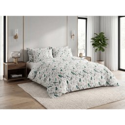 Polipamut ágyneműhuzat LEAFBIRD POLY fehér-zöld Ágyneműhuzat mérete: 70 x 90 cm | 140 x 200 cm