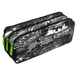 OXYBAG 3 rekeszes bedobálós tolltartó - Crash fekete/fehér
