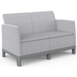 Keter SCANDI FORMA 2 személyes kerti kanapé - Ash grey / Storm grey, műanyag, 126 cm