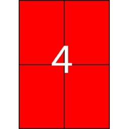 APLI Etikett, 105x148 mm, színes, APLI, piros, 80 etikett/csomag