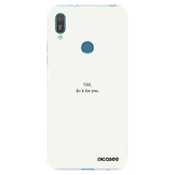 Átlátszó szilikon tok az alábbi mobiltelefonokra Huawei Y7 2019 - Girl, do it for you