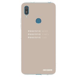 Átlátszó szilikon tok az alábbi mobiltelefonokra Huawei Y7 2019 - Positive Vibes