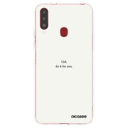 Átlátszó szilikon tok az alábbi mobiltelefonokra Samsung Galaxy A20s - Girl, do it for you