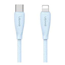 USAMS GREEN SERIES adatkábel (Type-C - lightning, 30W, gyorstöltő, 100cm) VILÁGOSKÉK