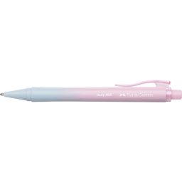 FABER-CASTELL Golyóstoll, 1 mm, XB, nyomógombos, rózsa-égkék tolltest, FABER-CASTELL "Daily Ball Flow", kék