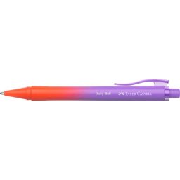 FABER-CASTELL Golyóstoll, 1 mm, XB, nyomógombos, piros-lila tolltest, FABER-CASTELL "Daily Ball Flow", kék