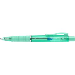 FABER-CASTELL Golyóstoll, 1 mm, XB, nyomógombos, mentazöld testszín, FABER-CASTELL "Poly Ball View Aurora", kék