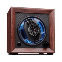 Klarstein Brienz 1, órafelhúzó, 1 óra, 4 üzemmód, fa megjelenés, kék belső világítás (WW3-UhreBrien1)