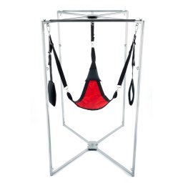 Kit Sling - piros-fekete hromszg hm szrke kerettel