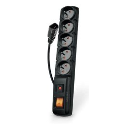 Acar F5 IEC 3m kábel, 5 aljzat, túlfeszültségvédő, C14 UPS-hez, fekete színű