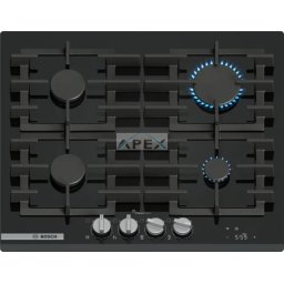 BOSCH PRP6A6H40 Serie 8 Gáz főzőlap 60 cm Edzett üveg, Fekete