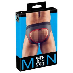 Svenjoyment - nyitott férfi alsó, jockstrap fehérnemű (fekete)