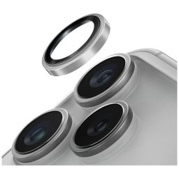 UNIQ Optix Prime fényképezőgép objektívvédő iPhone 17 Pro / iPhone 17 Pro Max készülékhez, ezüst applikátorral