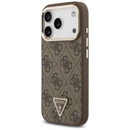 GUESS tok IPHONE 17 Pro kompatibilis MagSafe GUHMP17LP4GTDGMW (4G PU W/ Triangle Logo) arany barna