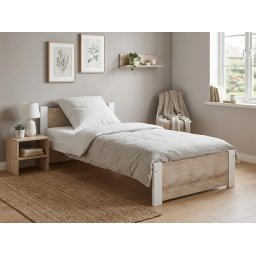 Ágy IKAROS 80 x 200 cm, fehér/sonoma tölgy Ágyrács: Ágyrács nélkül, Matrac: Coco Maxi 20 cm matrac