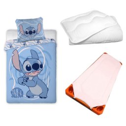 Disney Lilo és Stitch, A csillagkutya Pink Whirlwind gyerek, ovis ágyneműhuzat, derékalj és paplan/párna szett 100x135 cm 40x60 cm