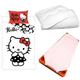 Hello Kitty Black Dress gyerek, ovis ágyneműhuzat, derékalj és paplan/párna szett 100x135 cm 40x60 cm