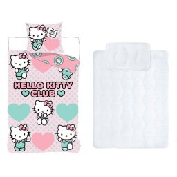 Hello Kitty Club gyerek, ovis ágyneműhuzat és paplan/párna szett 100x135 cm 40x60 cm