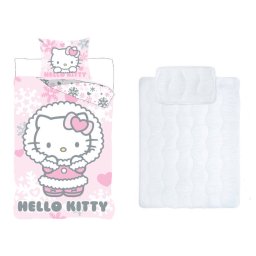 Hello Kitty Cozy Winter gyerek, ovis ágyneműhuzat és paplan/párna szett 100x135 cm 40x60 cm