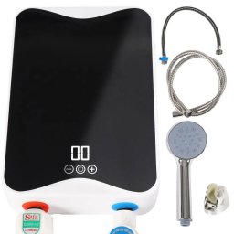 Falra szerelhető átfolyós villanybojler 5500W LCD érintőpanellel és zuhanyfejjel (RYK-002)